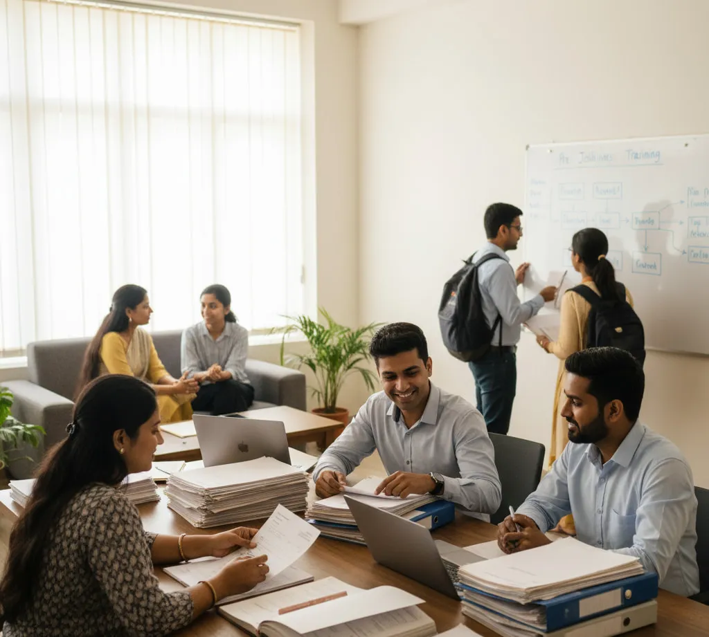 HR dashboard and candidate status timeline illustration